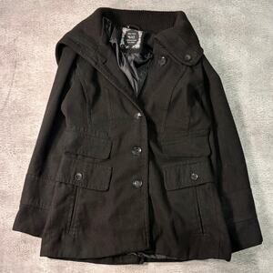 Yoki Black Fitted Y2k Peacoat